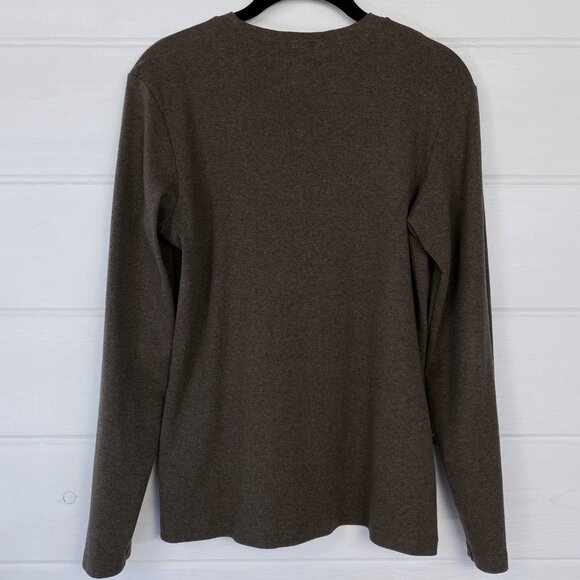 GAP XL L M Favorite TEE Brown 100% Cotton SOFT Warm COZY Long Sleeve Heavyweight - Picture 7 of 7